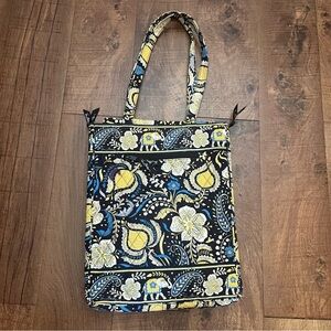 Vera bradley ellie blue yellow black laptop bag handles padded retired